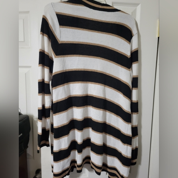 Torrid Sweater Multi Shimmer Stripe Rib Open Front Cardigan Women's 2X (18-20) - Picture 4 of 5